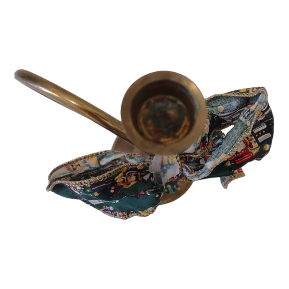 Vintage Brass Trumpet Candle Stick Christmas Home Decor Holiday Decorations - Picture 2 of 6